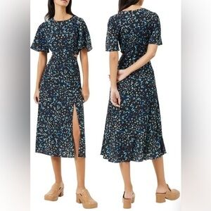 NWT French Connection Cut Out Dress Shea Ferna Verona Floral Dress Short Sleeve